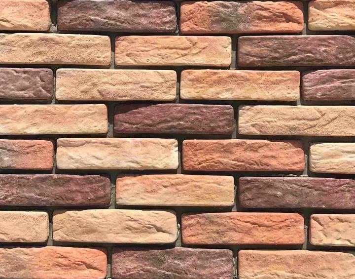 ESK04 kodlu krem, kiremit ve koyu toprak tonlu kültür tuğlası gerçek ürün fotoğrafı