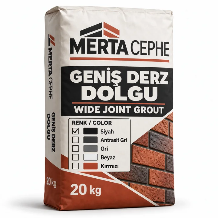 Merta Cephe Geniş Derz Dolgu ambalajı — Siyah renk işaretli